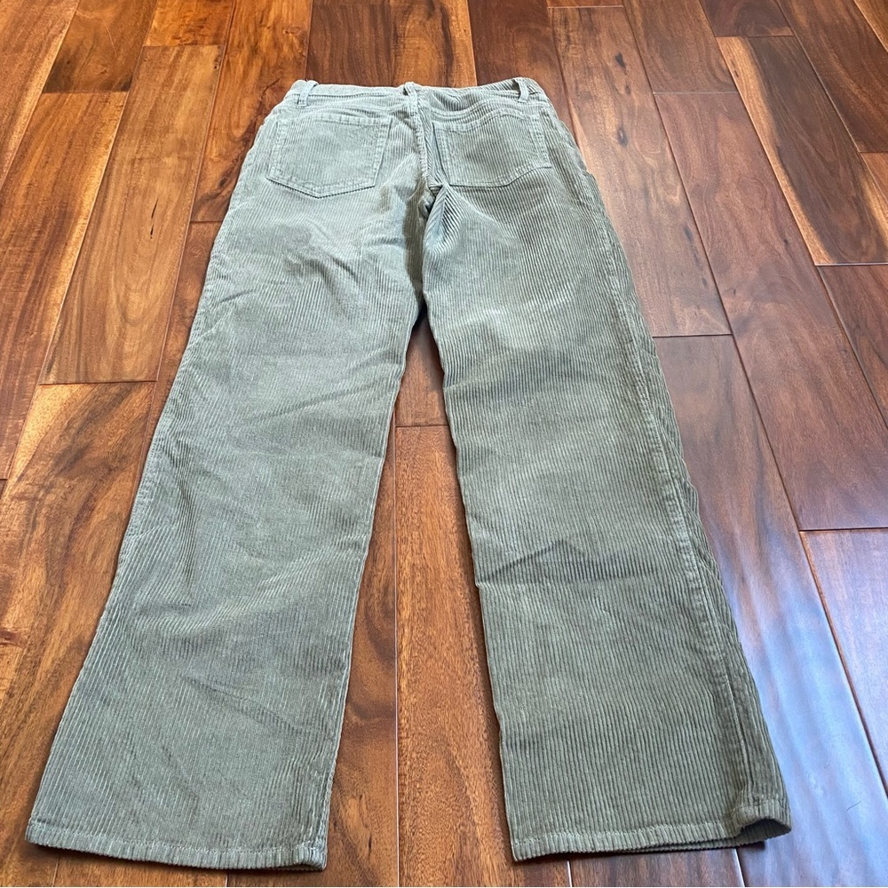 Hollister High Rise Dad Pants Women 1R 25 Green Corduroy Baggy Straight Leg Y2K - Picture 5 of 5